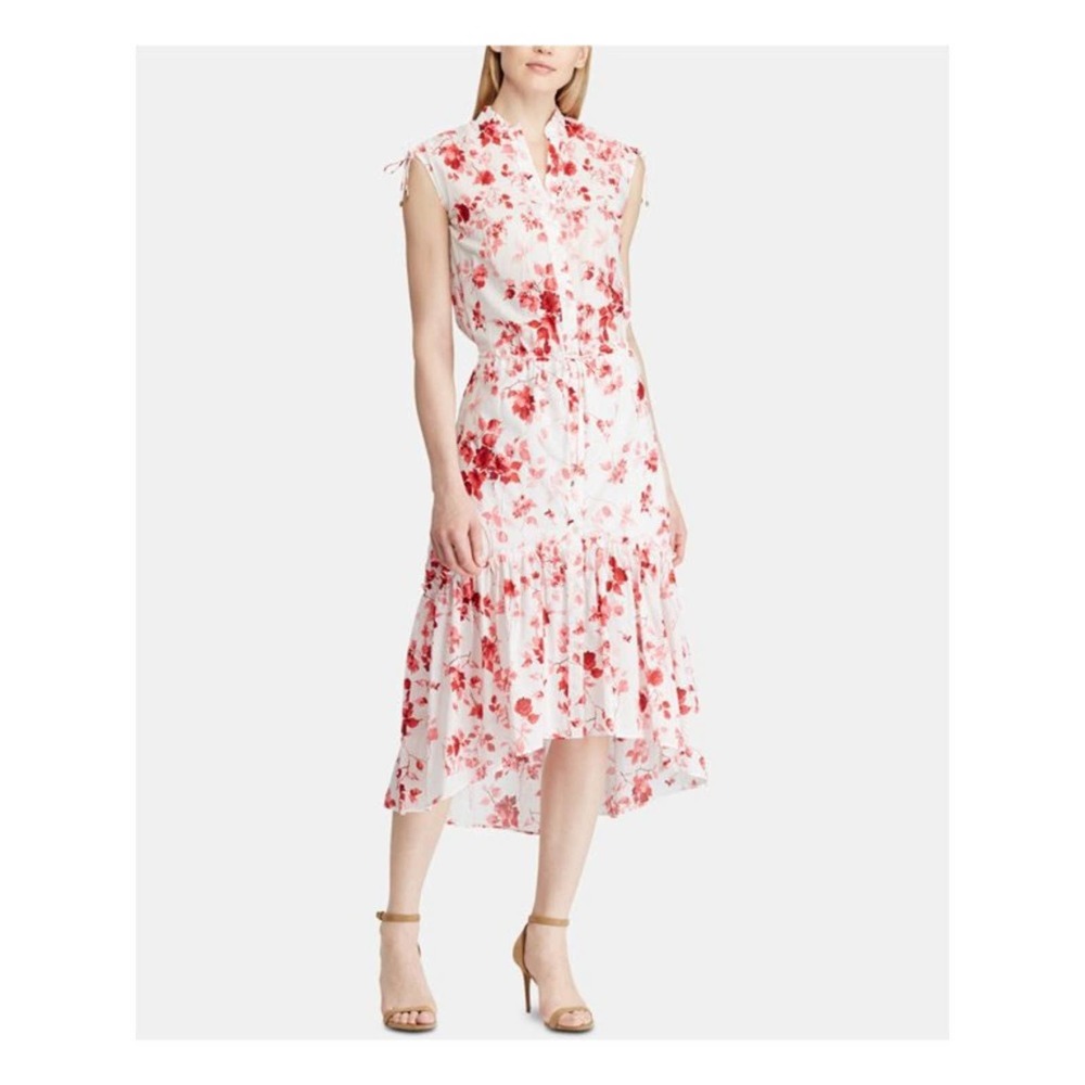 Lauren Ralph Lauren Pink Floral 100% cotton midi dress